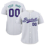 Custom White Aqua Tricolor Stripe Fashion Baseball Jersey | BuyFootballJersey