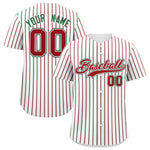 Custom White Kelly Green Tricolor Stripe Fashion Baseball Jersey | BuyFootballJersey