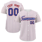 Custom White Royal Tricolor Stripe Fashion Baseball Jersey | BuyFootballJersey