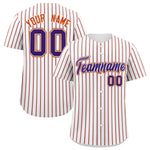 Custom White Purple Tricolor Stripe Fashion Baseball Jersey | BuyFootballJersey