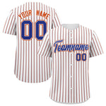 Custom White Royal Tricolor Stripe Fashion Baseball Jersey | BuyFootballJersey