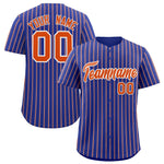 Custom Royal White Tricolor Stripe Fashion Baseball Jersey | BuyFootballJersey