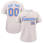 Custom White Powder Blue Tricolor Stripe Fashion Baseball Jersey | BuyFootballJersey