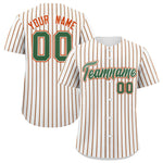 Custom White Kelly Green Tricolor Stripe Fashion Baseball Jersey | BuyFootballJersey