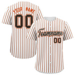 Custom White Brown Tricolor Stripe Fashion Baseball Jersey | BuyFootballJersey