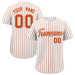 Custom White Gray Tricolor Stripe Fashion Baseball Jersey | BuyFootballJersey