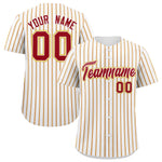 Custom White Red Tricolor Stripe Fashion Baseball Jersey | BuyFootballJersey