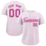 Custom White Gray Tricolor Stripe Fashion Baseball Jersey | BuyFootballJersey
