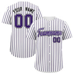 Custom White Black Tricolor Stripe Fashion Baseball Jersey | BuyFootballJersey