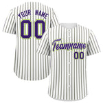 Custom White Neon Green Tricolor Stripe Fashion Baseball Jersey | BuyFootballJersey