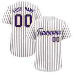 Custom White Old Gold Tricolor Stripe Fashion Baseball Jersey | BuyFootballJersey