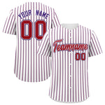 Custom White Red Tricolor Stripe Fashion Baseball Jersey | BuyFootballJersey