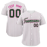 Custom White Pink Tricolor Stripe Fashion Baseball Jersey | BuyFootballJersey