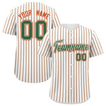 Custom White Kelly Green Tricolor Stripe Fashion Baseball Jersey | BuyFootballJersey