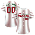 Custom White Kelly Green Tricolor Stripe Fashion Baseball Jersey | BuyFootballJersey