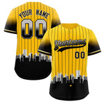 Custom Yellow Pittsburgh City Silhouette Baseball Jersey | BuyFootballJersey