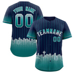 Custom Navy Seattle City Silhouette Baseball Jersey | BuyFootballJersey