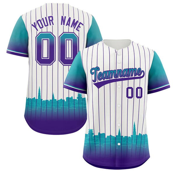 Custom White Charleston.SC City Silhouette Baseball Jersey | BuyFootballJersey