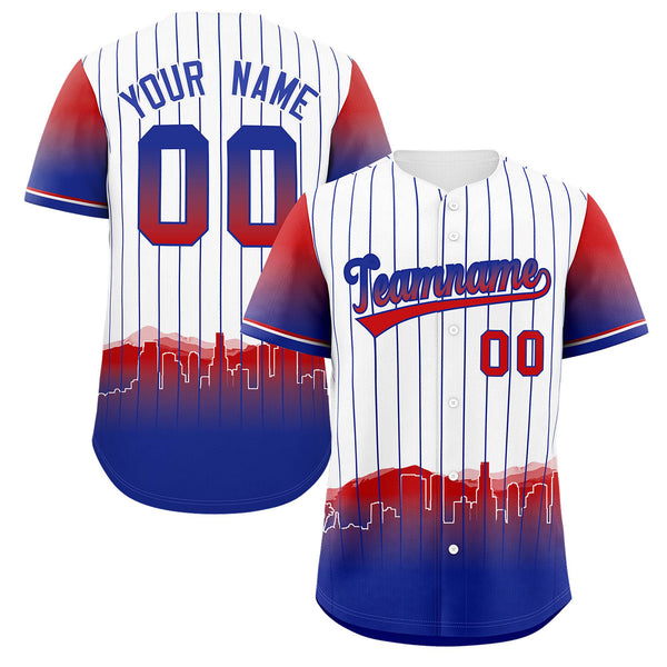 Custom White Los Angeles City Silhouette Baseball Jersey | BuyFootballJersey