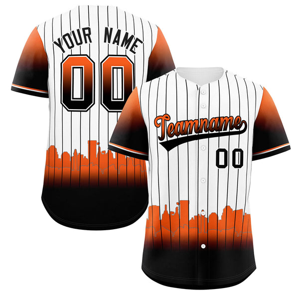 Custom White Baltimore City Silhouette Baseball Jersey | BuyFootballJersey