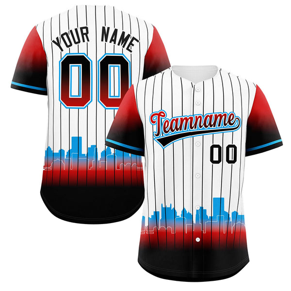 Custom White Miami City Silhouette Baseball Jersey | BuyFootballJersey