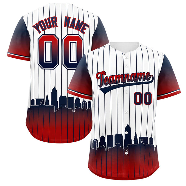 Custom White Cleveland City Silhouette Baseball Jersey | BuyFootballJersey