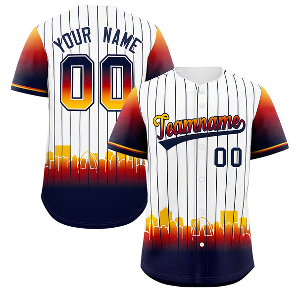 Custom White St. Louis City Silhouette Baseball Jersey | BuyFootballJersey