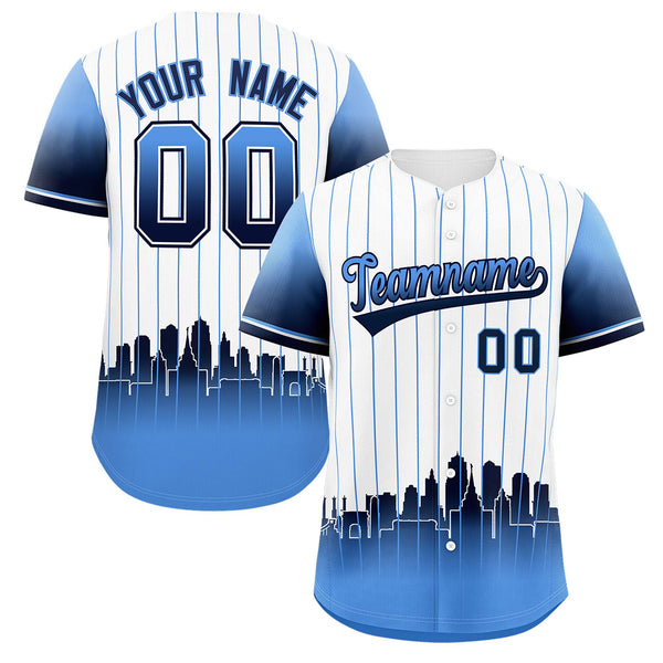 Custom White Kansas City City Silhouette Baseball Jersey | BuyFootballJersey