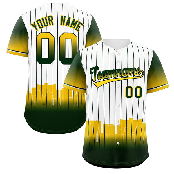 Custom White Oakland City Silhouette Baseball Jersey | BuyFootballJersey