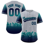 Custom Gray Seattle City Silhouette Baseball Jersey | BuyFootballJersey