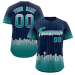 Custom Navy Seattle City Silhouette Baseball Jersey | BuyFootballJersey
