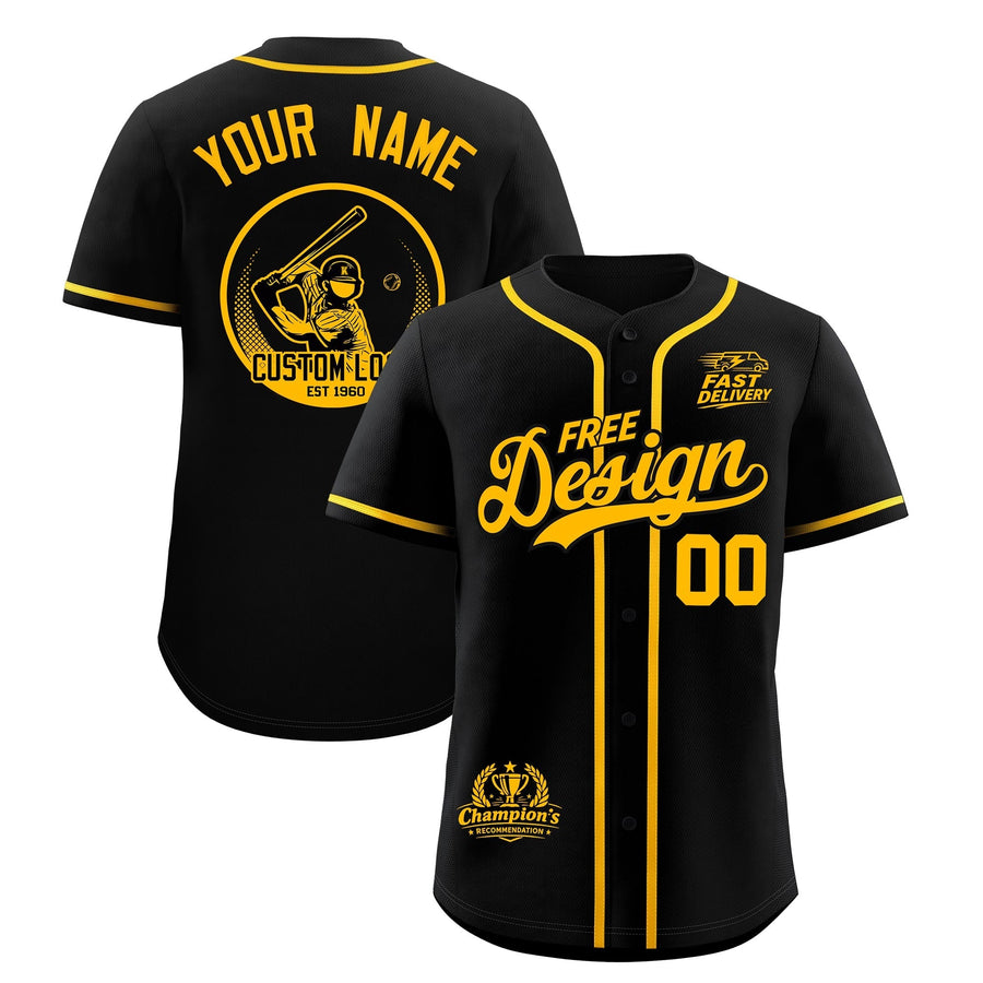 Custom Black Yellow Classic Style Baseball Jersey Stitched Sports Uniform Personalized For Teams | BuyFootballJersey