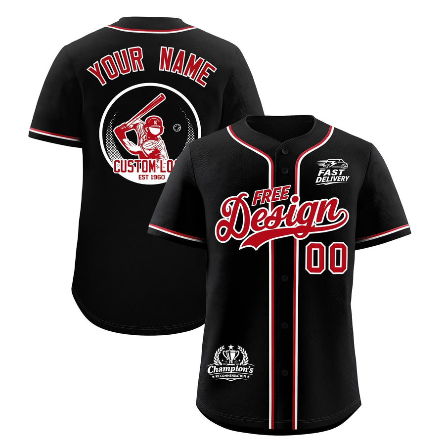 Custom Black Red Classic Style Baseball Jersey Stitched Sports Uniform Personalized For Teams | BuyFootballJersey
