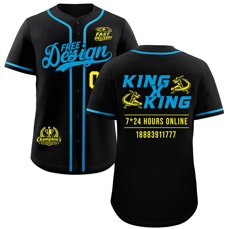 Custom Black Blue Classic Style Baseball Jersey Stitched Sports Uniform Personalized For Teams | BuyFootballJersey
