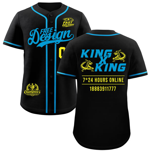 Custom Black Blue Classic Style Baseball Jersey Stitched Sports Uniform Personalized For Teams | BuyFootballJersey