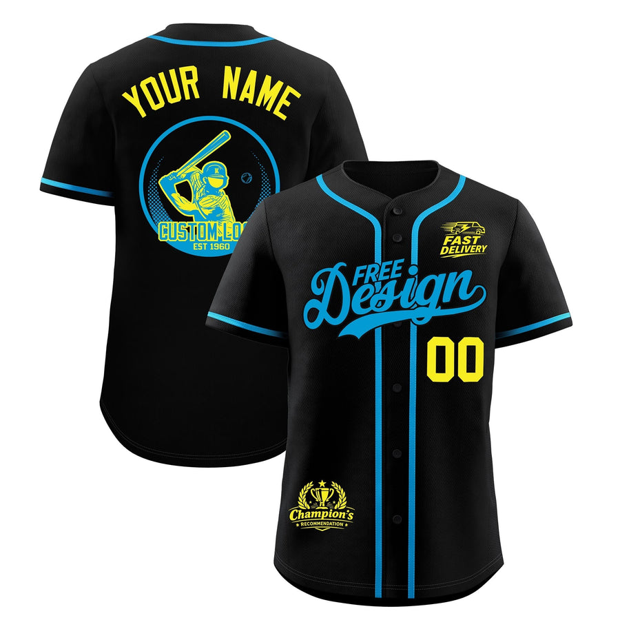 Custom Black Blue Classic Style Baseball Jersey Stitched Sports Uniform Personalized For Teams | BuyFootballJersey
