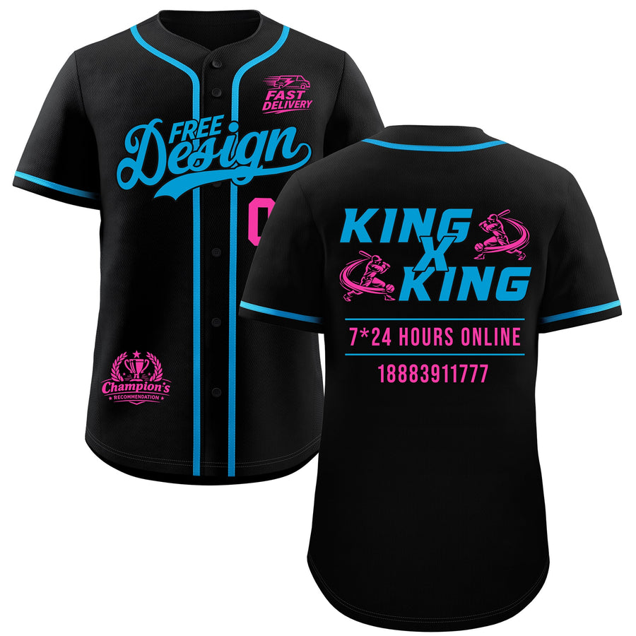 Custom Black Blue Classic Style Baseball Jersey Stitched Sports Uniform Personalized For Teams | BuyFootballJersey