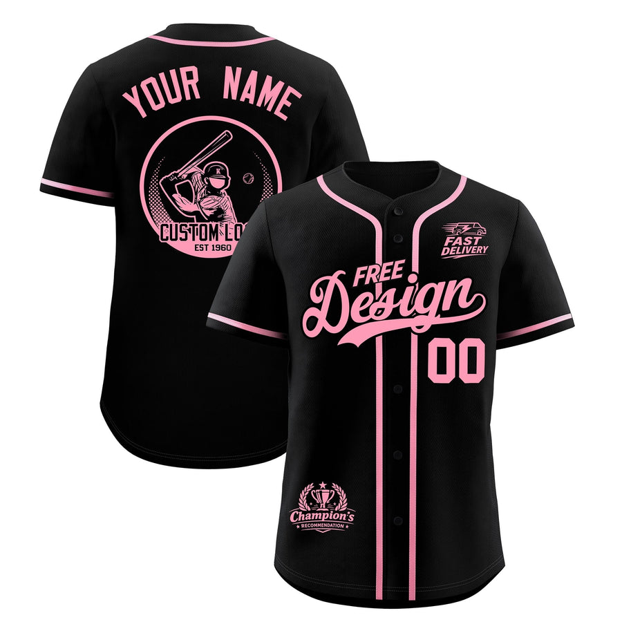 Custom Black Light Pink Classic Style Baseball Jersey Stitched Sports Uniform Personalized For Teams | BuyFootballJersey