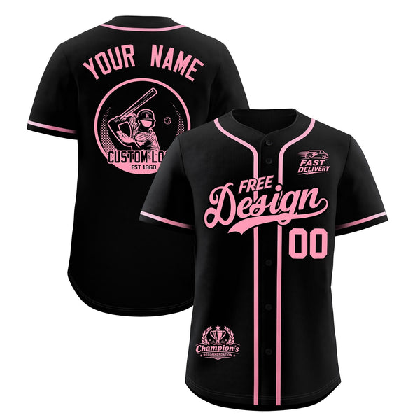 Custom Black Light Pink Classic Style Baseball Jersey Stitched Sports Uniform Personalized For Teams | BuyFootballJersey