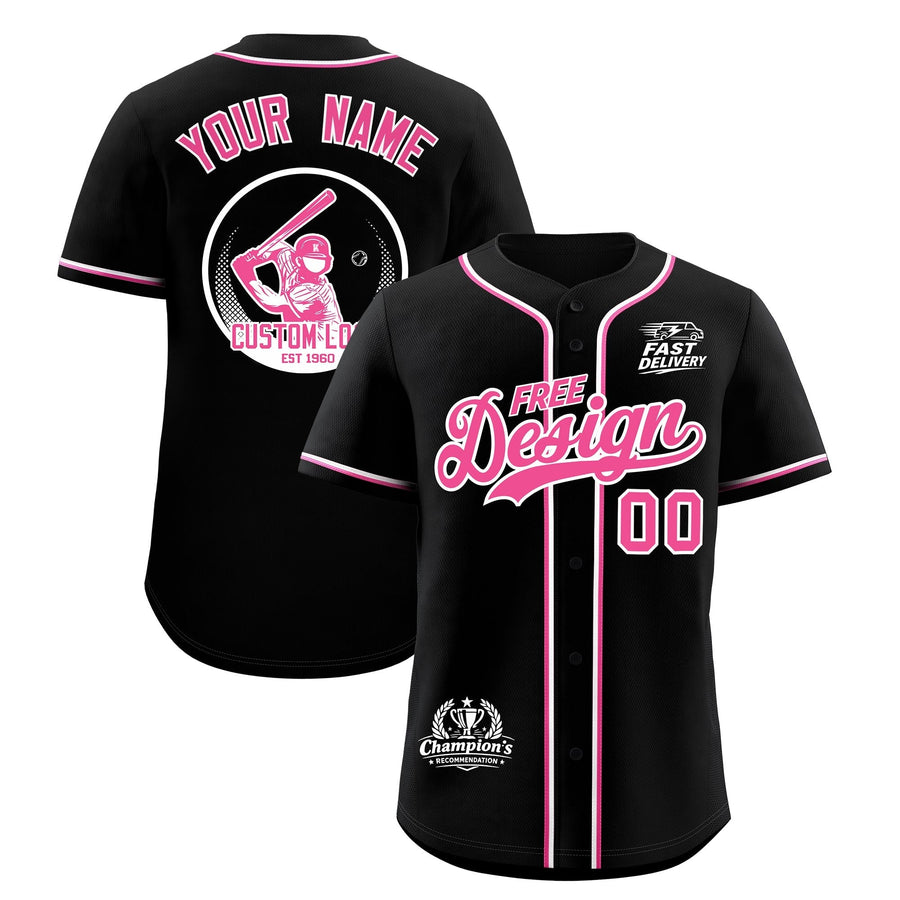 Custom Black Pink Classic Style Baseball Jersey Stitched Sports Uniform Personalized For Teams | BuyFootballJersey