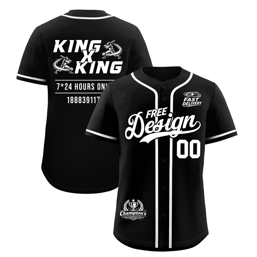 Custom Black White Classic Style Baseball Jersey Stitched Sports Uniform Personalized For Teams | BuyFootballJersey