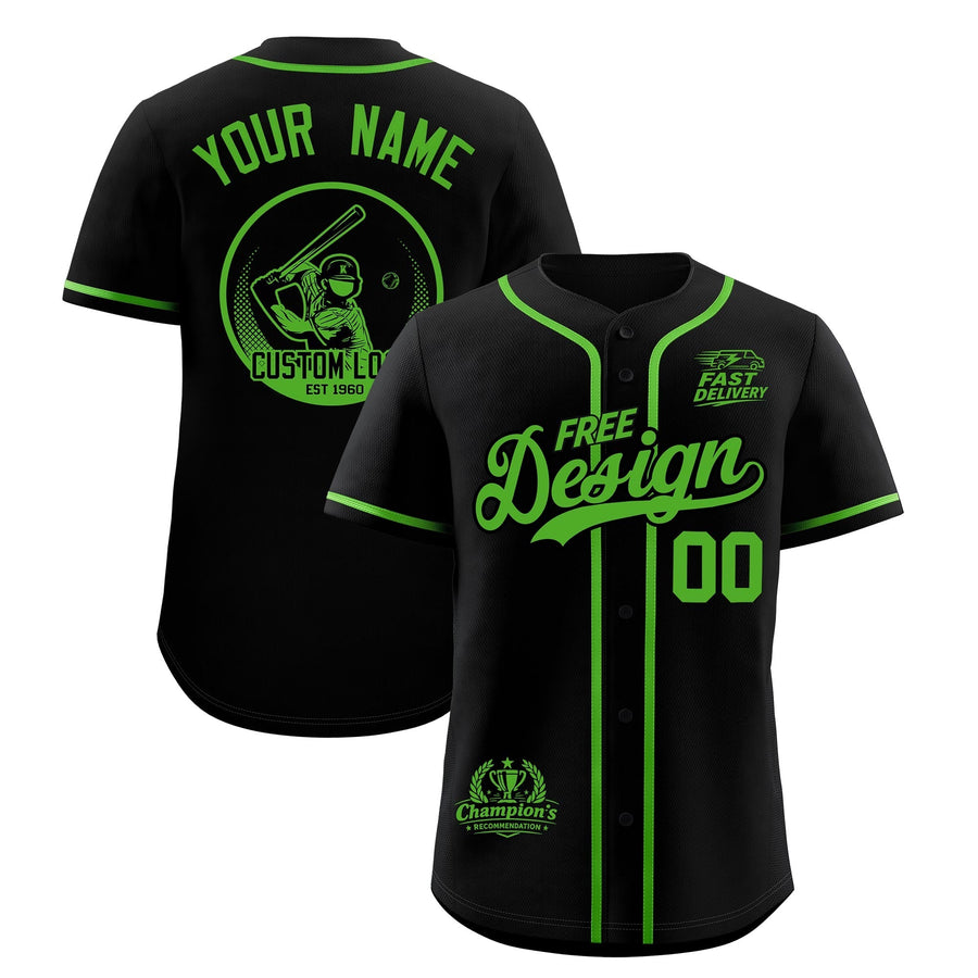 Custom Black Light Green Classic Style Baseball Jersey Stitched Sports Uniform Personalized For Teams | BuyFootballJersey
