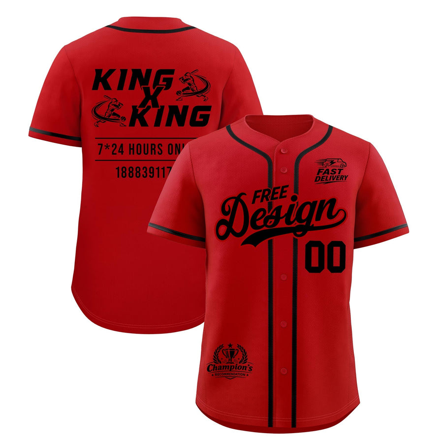 Custom Red Black Classic Style Baseball Jersey Stitched Sports Uniform Personalized For Teams | BuyFootballJersey