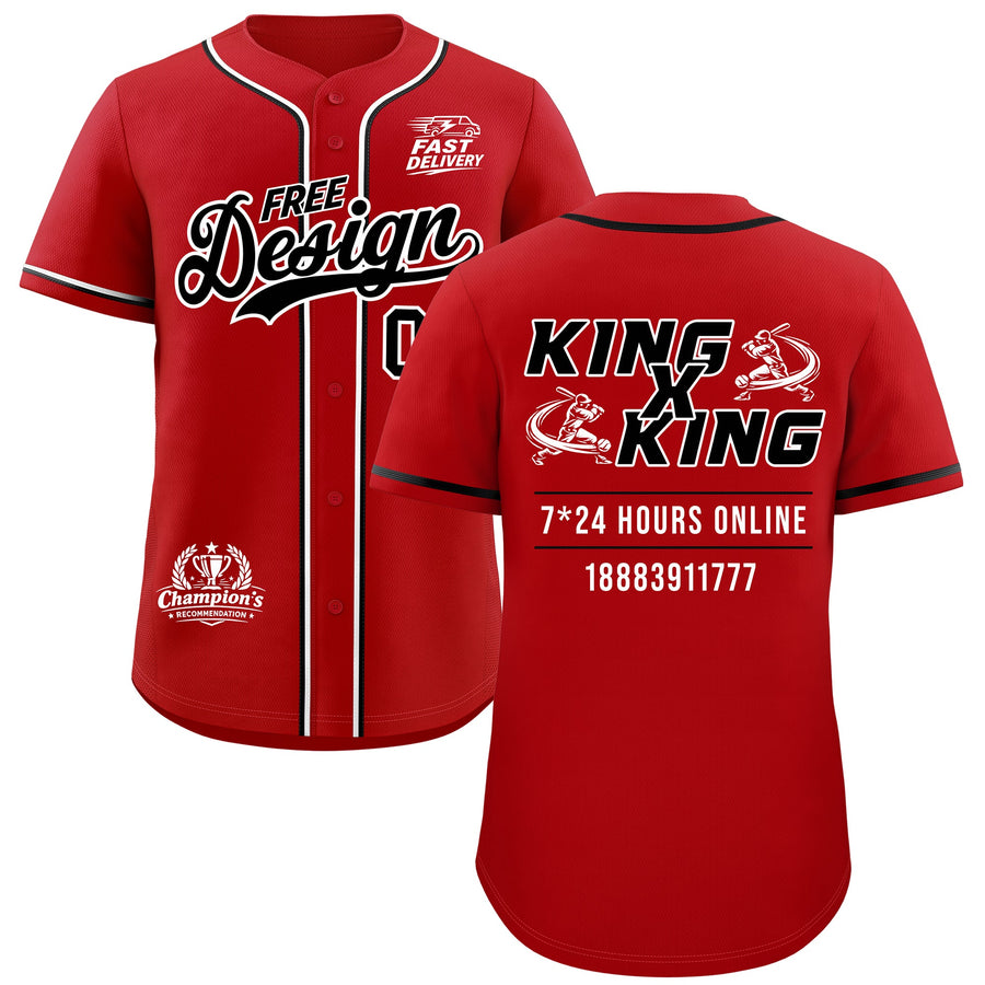 Custom Red Black White Classic Style Baseball Jersey Stitched Sports Uniform Personalized For Teams | BuyFootballJersey