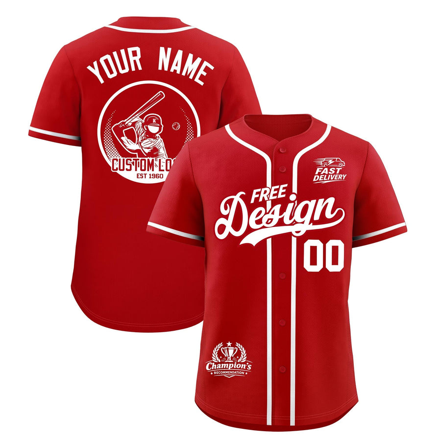 Custom Red White Classic Style Baseball Jersey Stitched Sports Uniform Personalized For Teams | BuyFootballJersey
