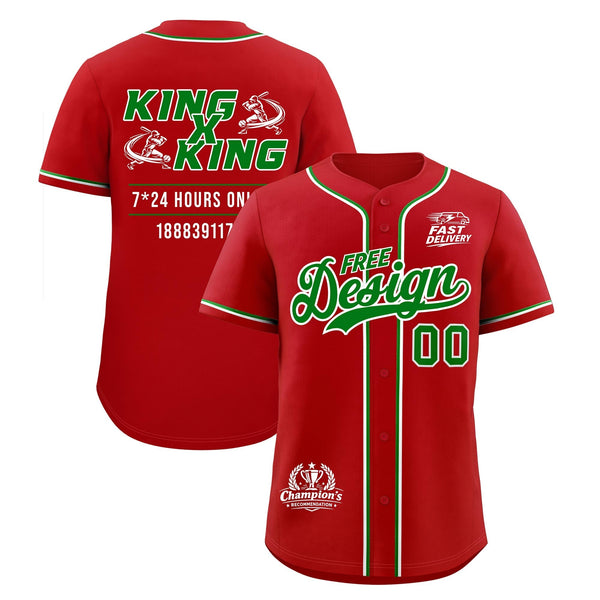 Custom Red Kelly Green Classic Style Baseball Jersey Stitched Sports Uniform Personalized For Teams | BuyFootballJersey