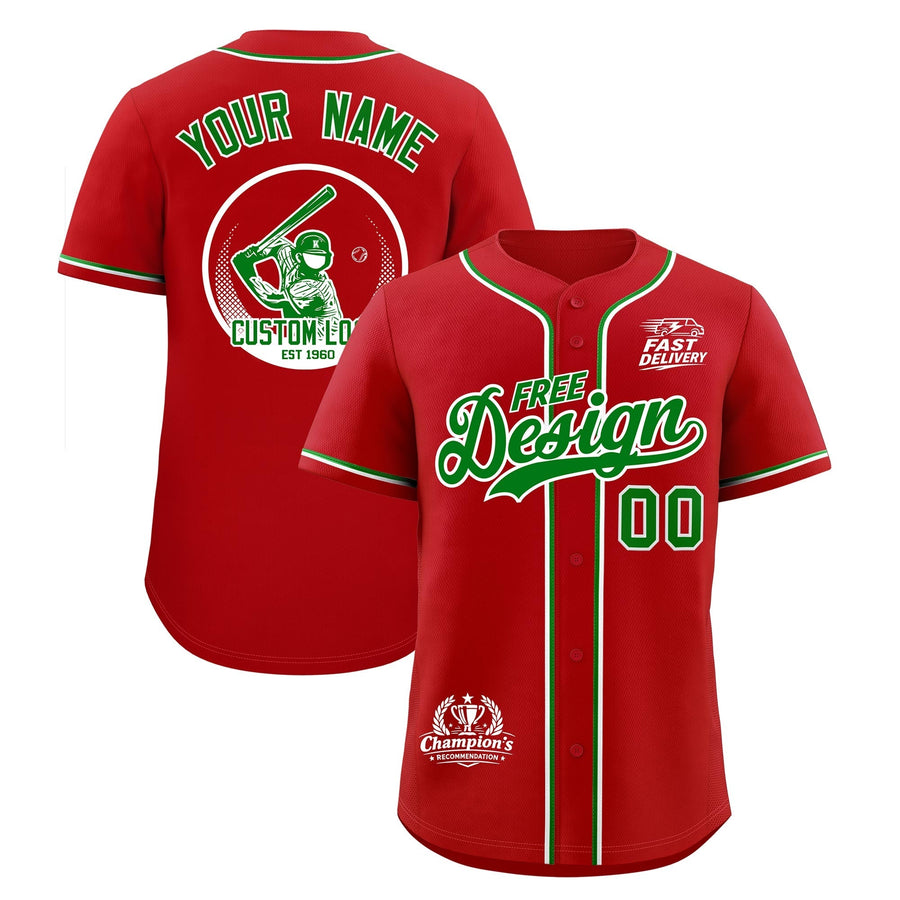 Custom Red Kelly Green Classic Style Baseball Jersey Stitched Sports Uniform Personalized For Teams | BuyFootballJersey