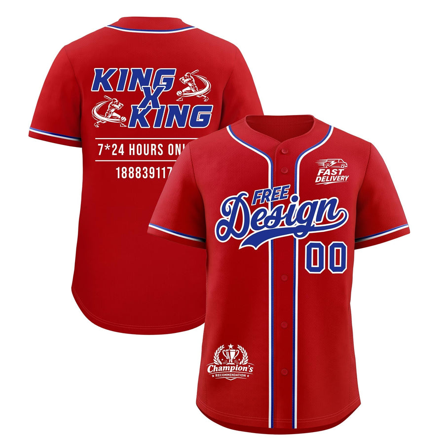 Custom Red Royal Classic Style Baseball Jersey Stitched Sports Uniform Personalized For Teams | BuyFootballJersey