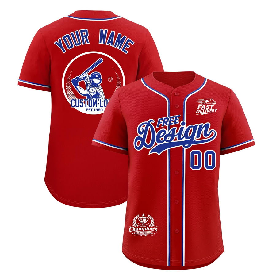 Custom Red Royal Classic Style Baseball Jersey Stitched Sports Uniform Personalized For Teams | BuyFootballJersey