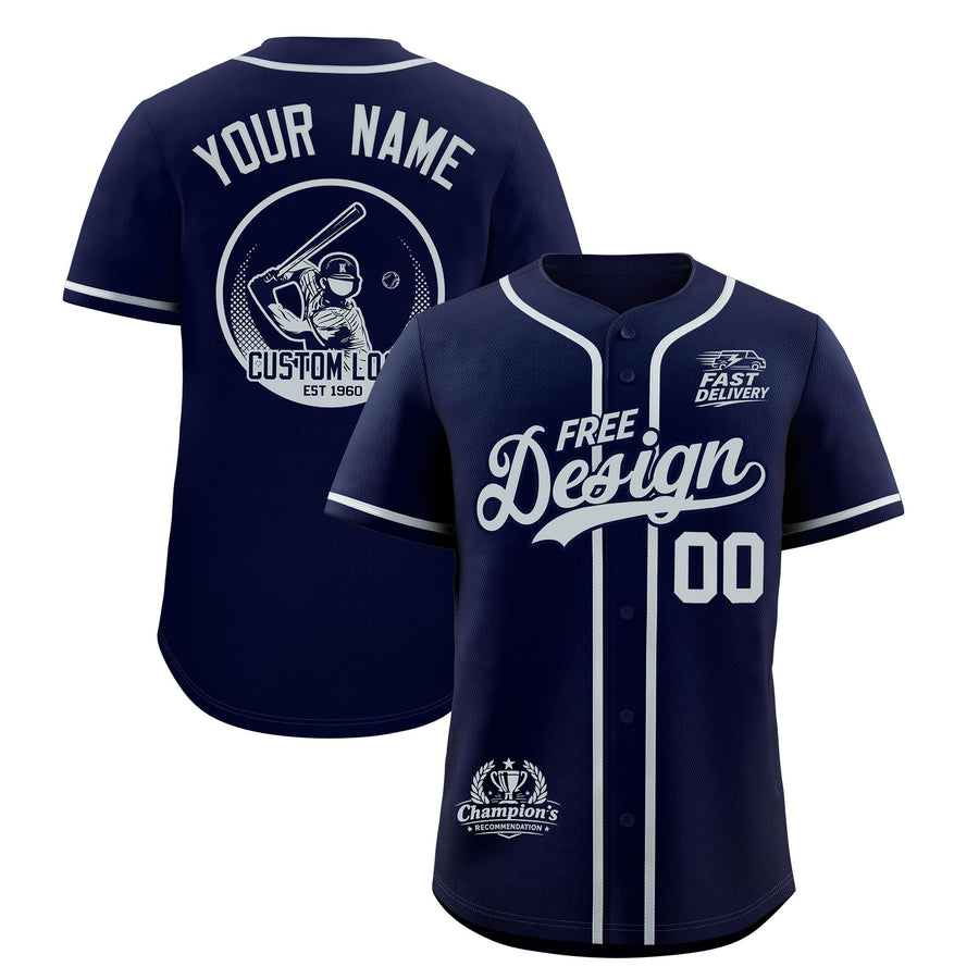 Custom Navy Gray Classic Style Baseball Jersey Stitched Sports Uniform Personalized For Teams | BuyFootballJersey